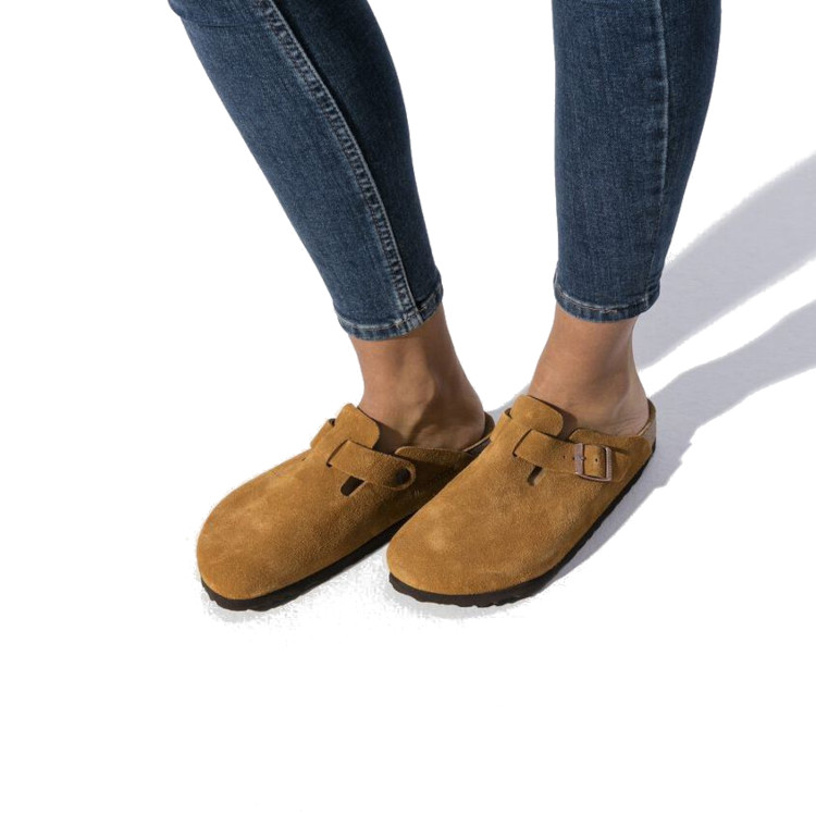 Birkenstock Boston SFB Suede Leather Clog | Mink | Narrow - Women's (1009543) - Image 3